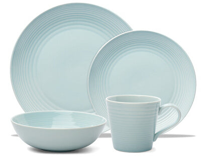 light blue dinner plates & salad bowl dish