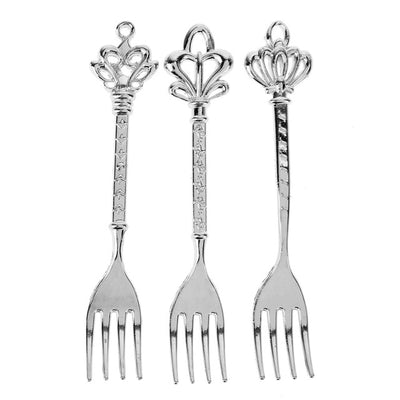 3pcs/set Royal Style Crown Head Dessert Fork