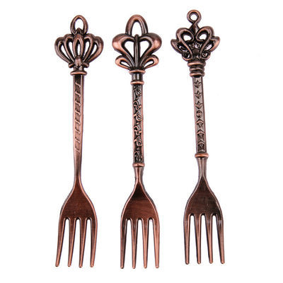 3pcs/set Royal Style Crown Head Dessert Fork