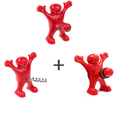 Creative Happy Red Man Beer Wine Opener