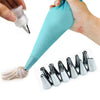 14 Pcs Silicone Icing Pipe Cream Pastry Bag + 12PCS Stainless Steel Nozzle Pastry Tips