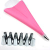 14 Pcs Silicone Icing Pipe Cream Pastry Bag + 12PCS Stainless Steel Nozzle Pastry Tips