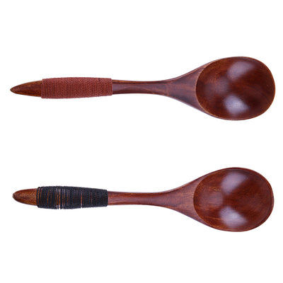 Wooden Long Handled Dessert Spoon