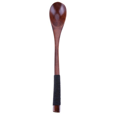 Wooden Long Handled Dessert Spoon