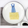 Round ceramic hand-painted dinner plate