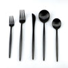 5Pcs Black Cutlery Set