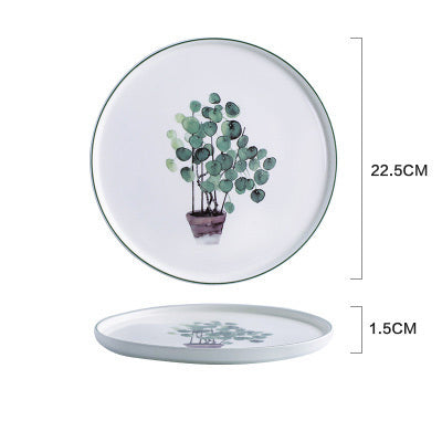 Plant painted Dinner Plate