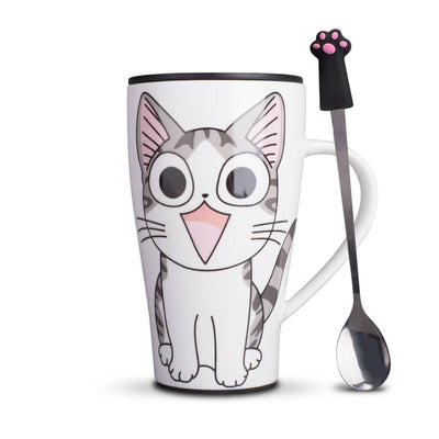 Cat Ceramics Mug With PVC Dust cover