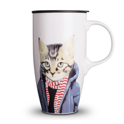 Cat Ceramics Mug With PVC Dust cover