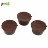 Brown Yellow Reusable Coffee Capsule