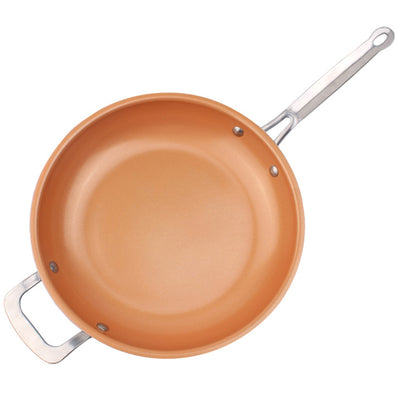 Non-stick Skillet Copper Red Pan Ceramic