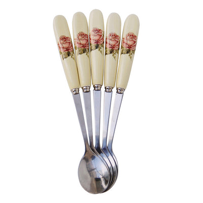 Stainless Steel Ceramic Handle Tea Spoon