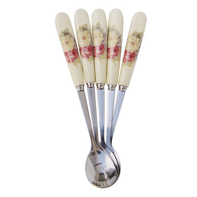 Stainless Steel Ceramic Handle Tea Spoon