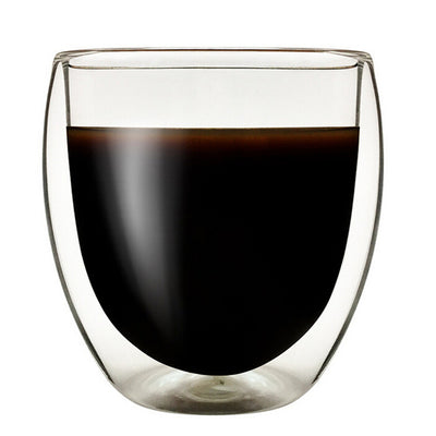 Simple Style Transparent Double Wall Coffee Glass